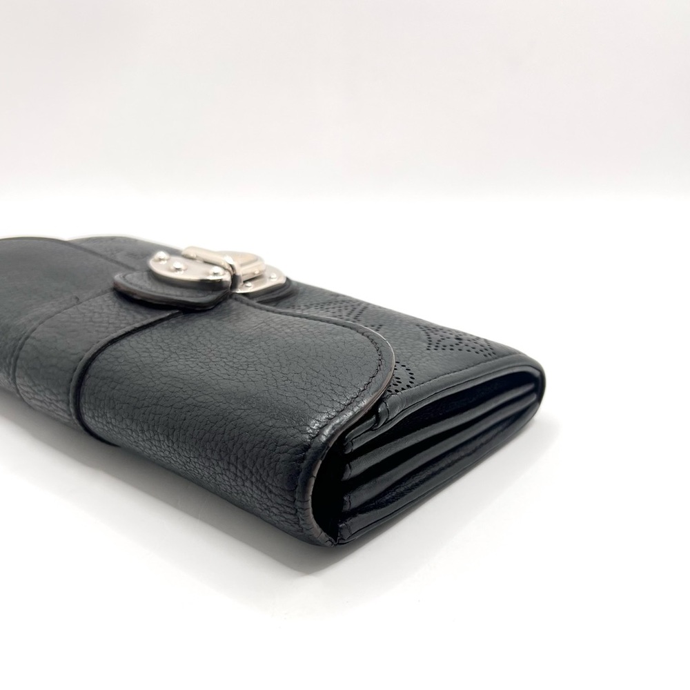 Authentic LOUIS VUITTON Mahina Portefeuille Amelia Black Leather Long Wallet - Picture 3 of 14